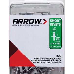 Arrow 1/8 in. D X 1/8 in. Aluminum Rivets White 100 pk