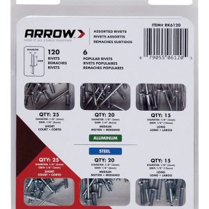 Arrow 1/8 in. D Aluminum Rivet Set Silver 120 pk