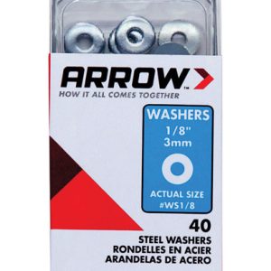 Arrow 1/8 in. D Steel Flat Washers Silver 40 pk