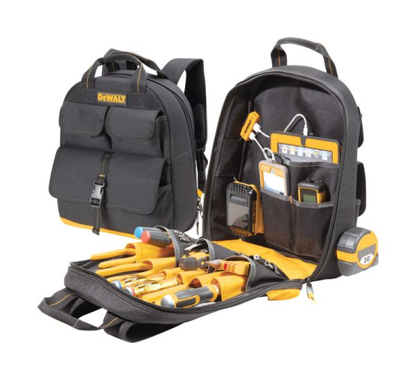 DeWalt 6 in. W X 19.75 in. H Ballistic Polyester Tool Charging Back Pack 23 pocket Black/Yellow 1 pc