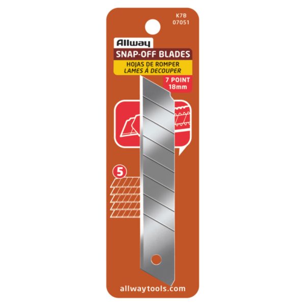 Allway Carbon Steel 7 Point Segmented Replacement Snap Blades 5 pk