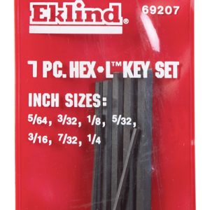 Eklind Hex-L 5/64 to 1/4 in. SAE Short Arm Hex L-Key Set 7 pc