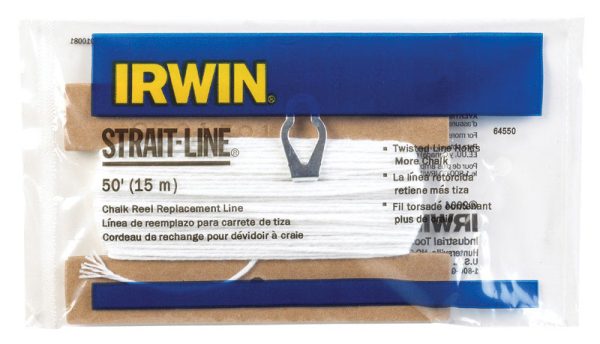 Irwin Strait-Line White Twisted Chalk Line Refill 50 ft. White