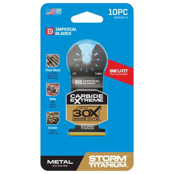 Imperial Blades One Fit 3-1/2 in. L Titanium-Coated Bi-Metal Carbide Tooth Oscillating Blade 10 pk