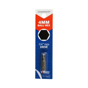Best Way Tools Ball Hex 4 mm X 1 in. L Insert Bit Carbon Steel 1 pc