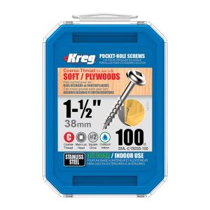 Kreg No. 8 X 1-1/2 in. L Square Pocket-Hole Screw 100 ct