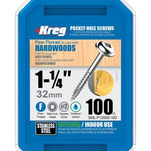 Kreg No. 8 X 1-1/4 in. L Square Pocket-Hole Screw 100 ct