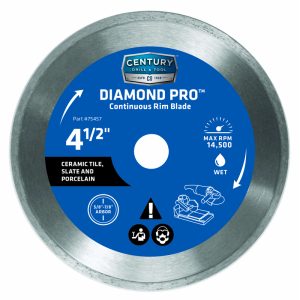 Century Drill & Tool Diamond Pro 4-1/2 in. D X 7/8 in. Diamond Continuous Rim Diamond Saw Blade 1 pk