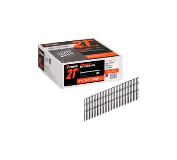 Paslode 3 in. 16 Ga. Angled Strip Brite Framing Nails 21 deg 2,000 pk