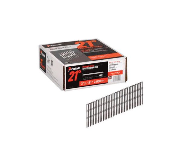 Paslode 3 in. 16 Ga. Angled Strip Brite Framing Nails 21 deg 2,000 pk