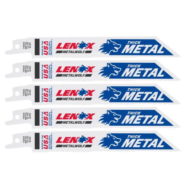 LENOX METALWOLF 6 in. Bi-Metal WAVE EDGE Reciprocating Saw Blade 14 TPI 5 pk