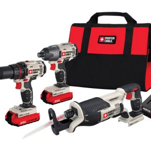 Porter Cable 20 V Cordless Brushed 4 Tool Combo Kit