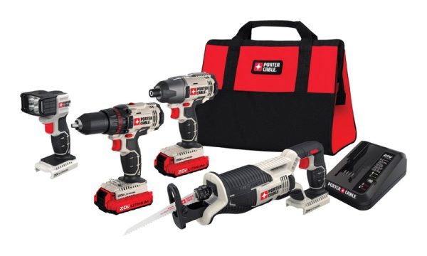 Porter Cable 20 V Cordless Brushed 4 Tool Combo Kit