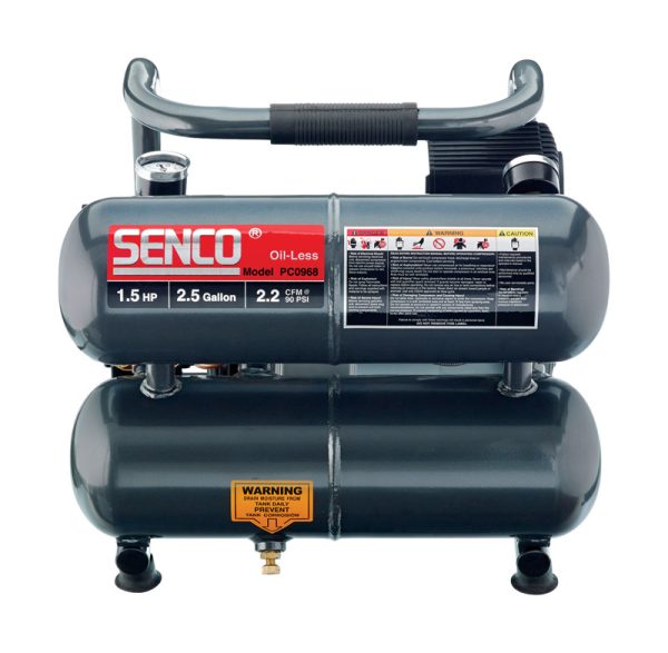 Senco 2.5 gal Horizontal Portable Air Compressor 135 psi 1.5 HP