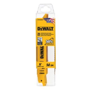 DeWalt 6 in. Bi-Metal Reciprocating Saw Blade 14 TPI 25 pk