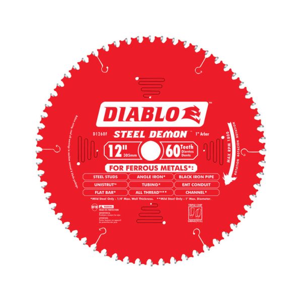 Diablo Steel Demon 12 in. D X 1 in. Cermet Carbide Saw Blade 60 teeth 1 pk