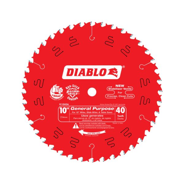 Diablo 10 in. D X 5/8 in. General Purpose TiCo Hi-Density Carbide Saw Blade 40 teeth 1 pk