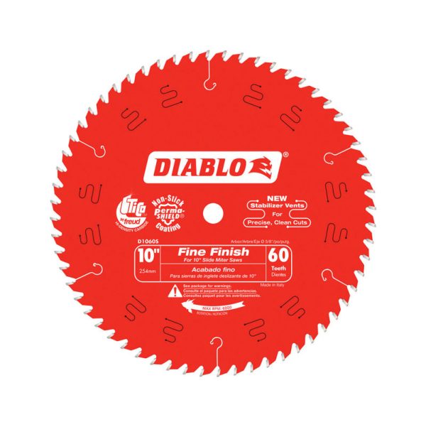 Diablo 10 in. D X 5/8 in. Fine Finish TiCo Hi-Density Carbide Saw Blade 60 teeth 1 pk