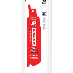 Diablo 4 in. Bi-Metal Dual Tooth Reciprocating Saw Blade 14/18 TPI 5 pk
