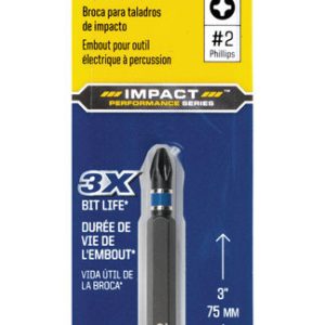 Irwin Impact Performance Series Phillips #2 X 3 in. L Power Bit S2 Tool Steel 1 pk