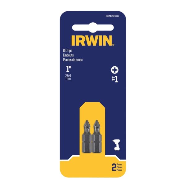 Irwin Phillips #1 X 1 in. L Screwdriver Bit S2 Tool Steel 2 pc