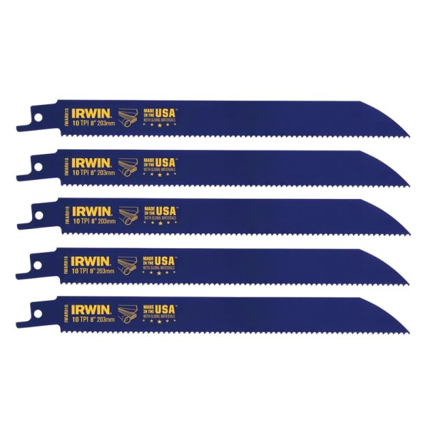 Irwin WeldTec 8 in. Bi-Metal Reciprocating Saw Blade 10 TPI 5 pc
