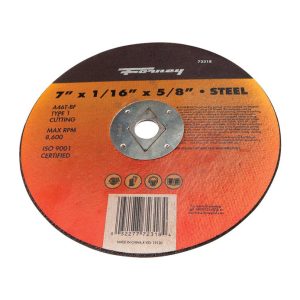 Forney 7 in. D X 5/8 in. Aluminum Oxide Steel Cutting Wheel 1 pc