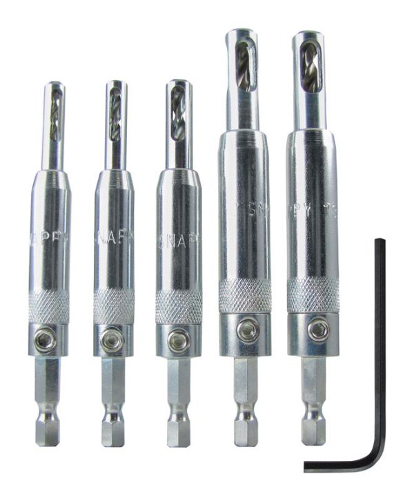 Make it Snappy 5/64 7/64 9/64 11/64 13/64 in. Steel Self-Centering Hinge Bit Set 5 pc