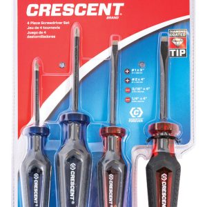 Crescent Assorted Phillips/Slotted Diamond Coated Screwdriver Set 4 pc