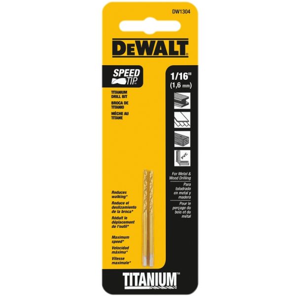 DeWalt 1/16 in. X 1.88 in. L High Speed Steel Split Point Drill Bit 2 pc
