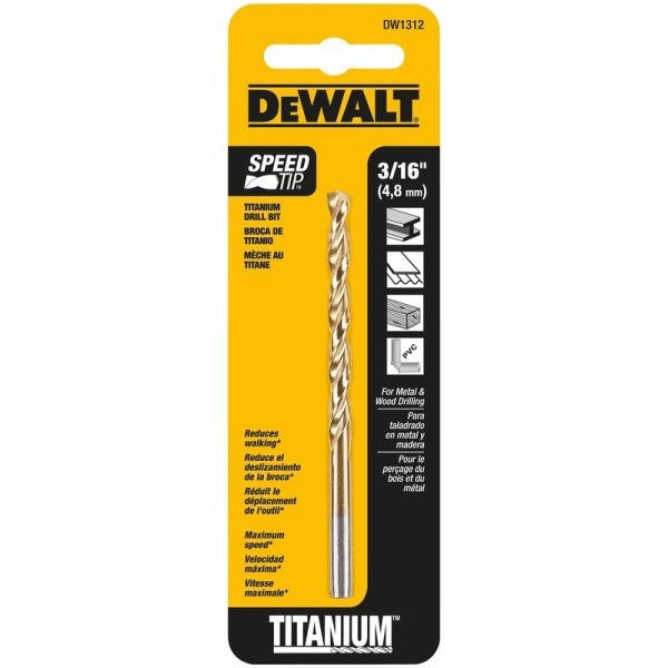 DeWalt 3/16 in. X 3.5 in. L High Speed Steel Split Point Drill Bit 1 pc
