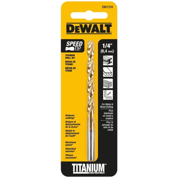 DeWalt 1/4 in. X 4 in. L High Speed Steel Split Point Drill Bit 1 pc