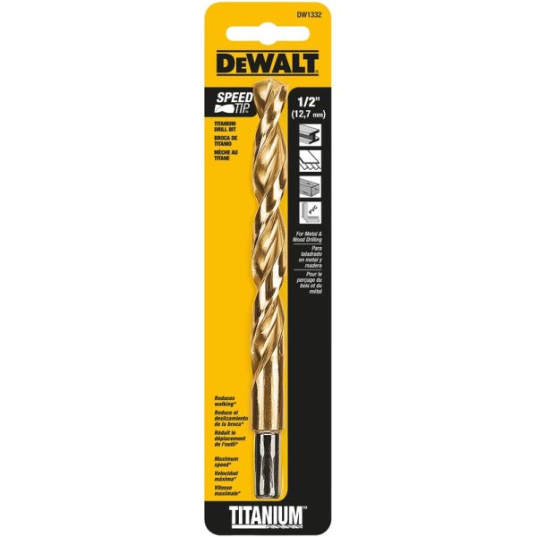 DeWalt 1/2 in. X 6 in. L High Speed Steel Split Point Drill Bit 1 pc