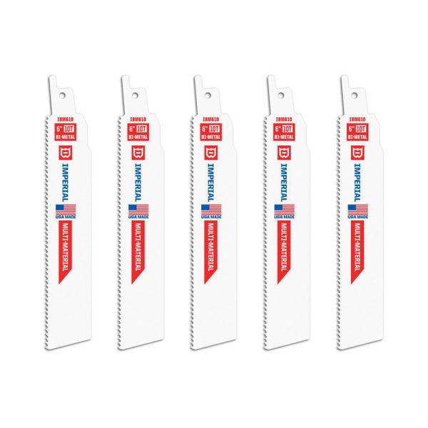 Imperial Blades 6 in. Bi-Metal Reciprocating Saw Blade 10 TPI 5 pk