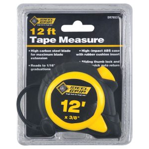 Steel Grip 12 ft. L X 3/8 in. W Tape Measure 1 pk