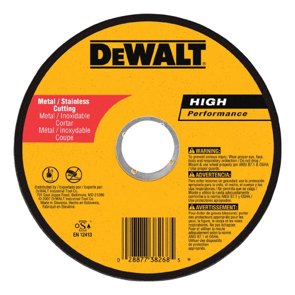DeWalt 6 in. D X 7/8 in. Aluminum Oxide Metal Cut-Off Wheel 1 pc