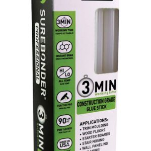 Surebonder .41 in. D X 10 in. L 3 Minute Construction Grade Glue Sticks Clear 18 pk