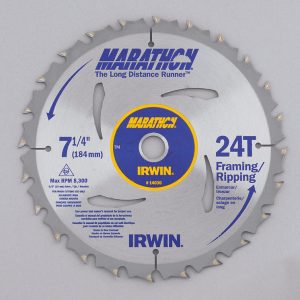 Irwin Marathon 7-1/4 in. D X 5/8 in. Carbide Circular Saw Blade 24 teeth 1 pk