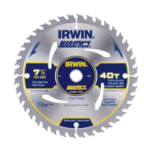Irwin Marathon 7-1/4 in. D X 5/8 in. Carbide Circular Saw Blade 40 teeth 1 pk