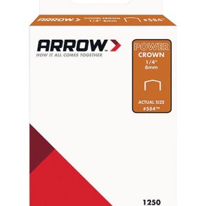 Arrow #584 3/8 in. W X 1/4 in. L 18 Ga. Power Crown Standard Staples 1250 pk