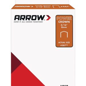 Arrow #587 3/8 in. W X 5/16 in. L 18 Ga. Power Crown Standard Staples 1250 pk