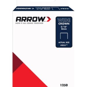 Arrow #855 1/2 in. W X 5/16 in. L 18 Ga. Wide Crown Standard Staples 1250 pk