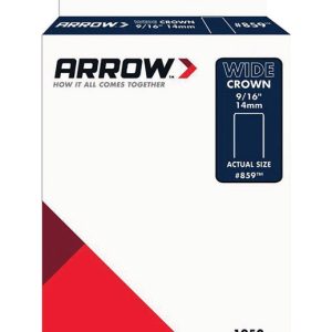 Arrow #859 1/2 in. W X 9/16 in. L 18 Ga. Wide Crown Standard Staples 1250 pk
