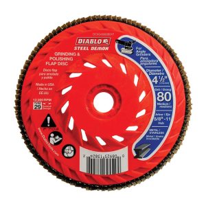 Diablo Steel Demon 4-1/2 in. D X 5/8 in. Zirconia Speed Hub Thread Arbor Flap Disc 80 Grit 1 pk