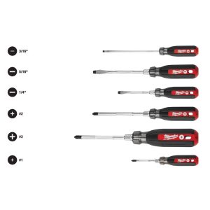 Milwaukee 6 pc Phillips/Slotted Multi-Bit Screwdriver Set