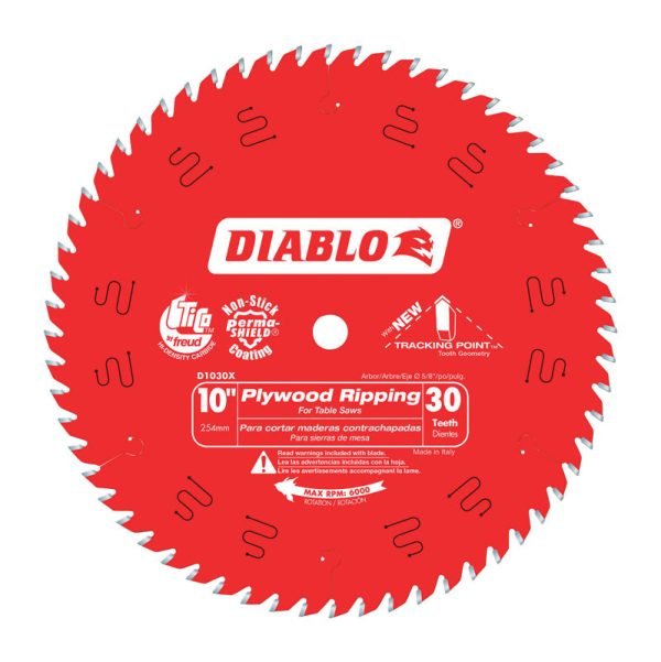 Diablo 10 in. D X 5/8 in. Plywood Ripping TiCo Hi-Density Carbide Saw Blade 30 teeth 1 pc