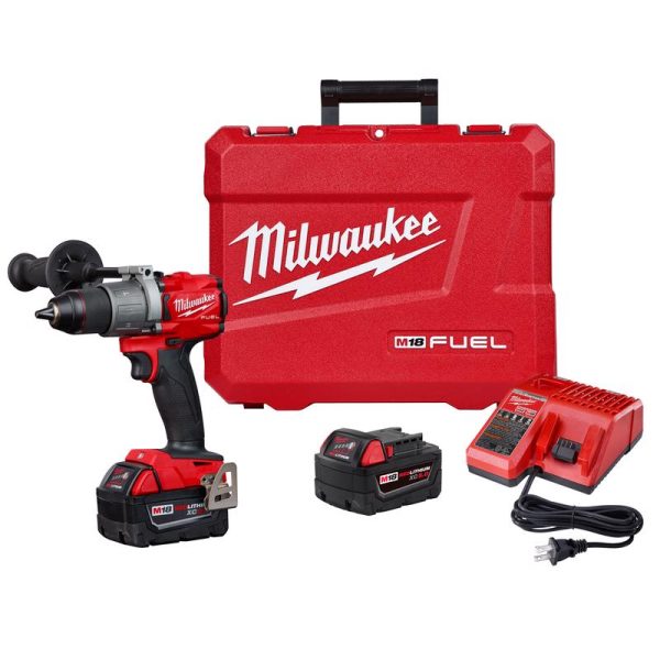 Milwaukee M18 FUEL 18 V 1/2 in. Brushless Cordless Hammer Drill Kit (Battery & Charger)