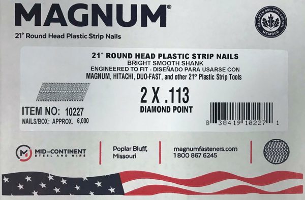 Magnum 2 in. Angled Strip Bright Nails 21 deg 6000 pk