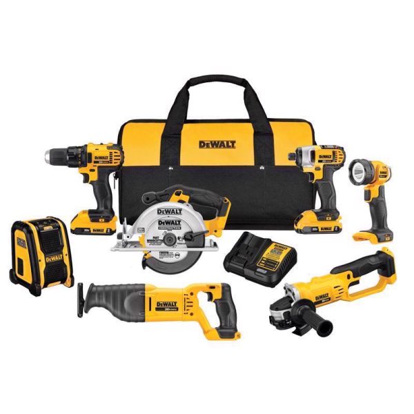 DEWALT 20V MAX Cordless Brushed 7 Tool Combo Kit