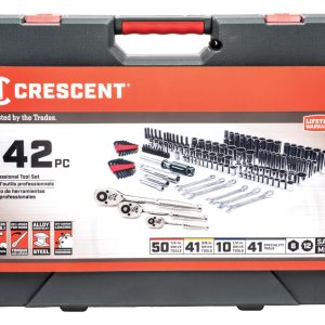 Crescent 1/4, 3/8 and 1/2 in. drive Metric and SAE 6 and 12 Point Mechanic's Tool Set 142 pc